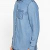 camicia manica lunga in lyocell effetto denim camicia manica lunga in lyocell effetto denim