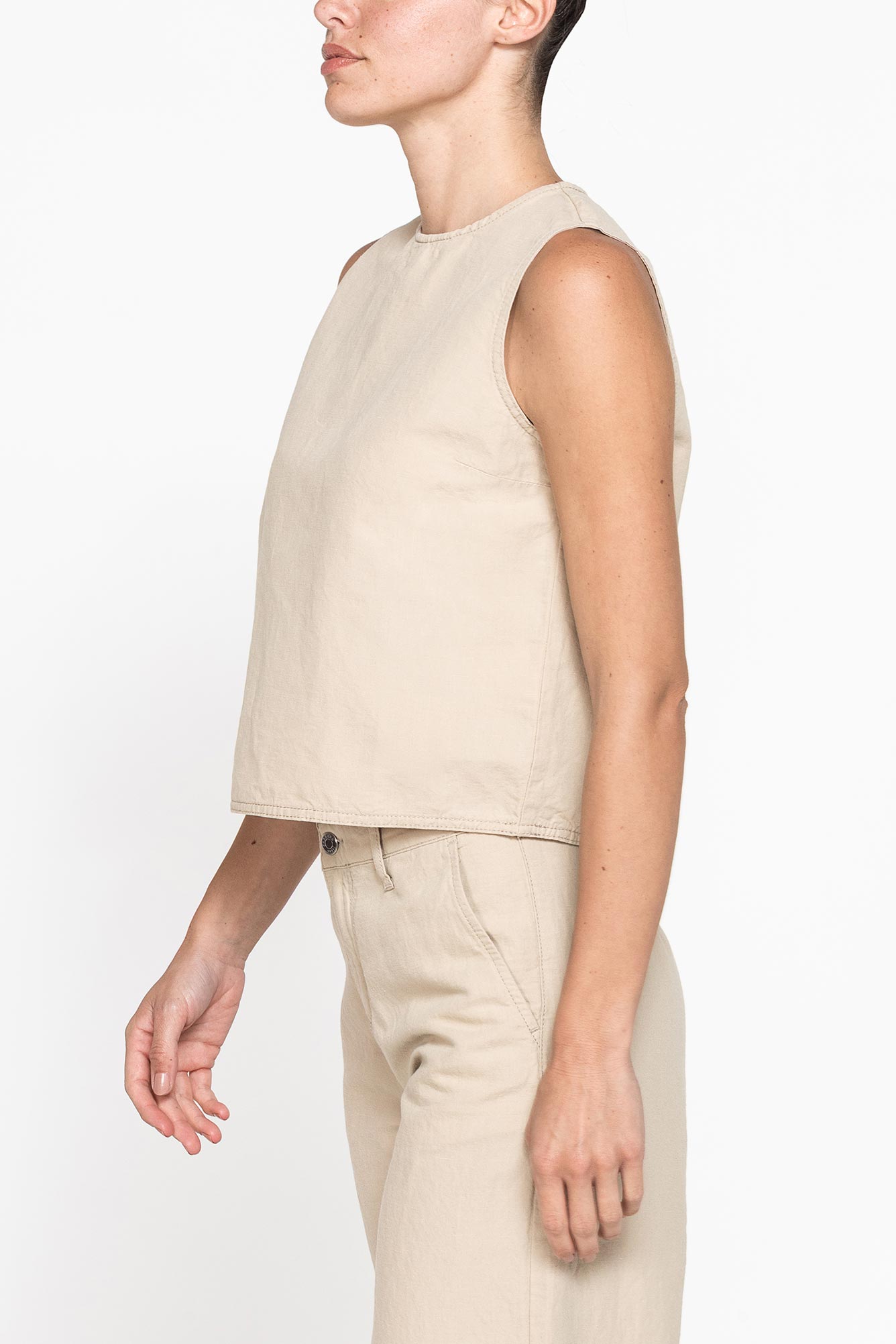 canotta comfort fit in lino cotone