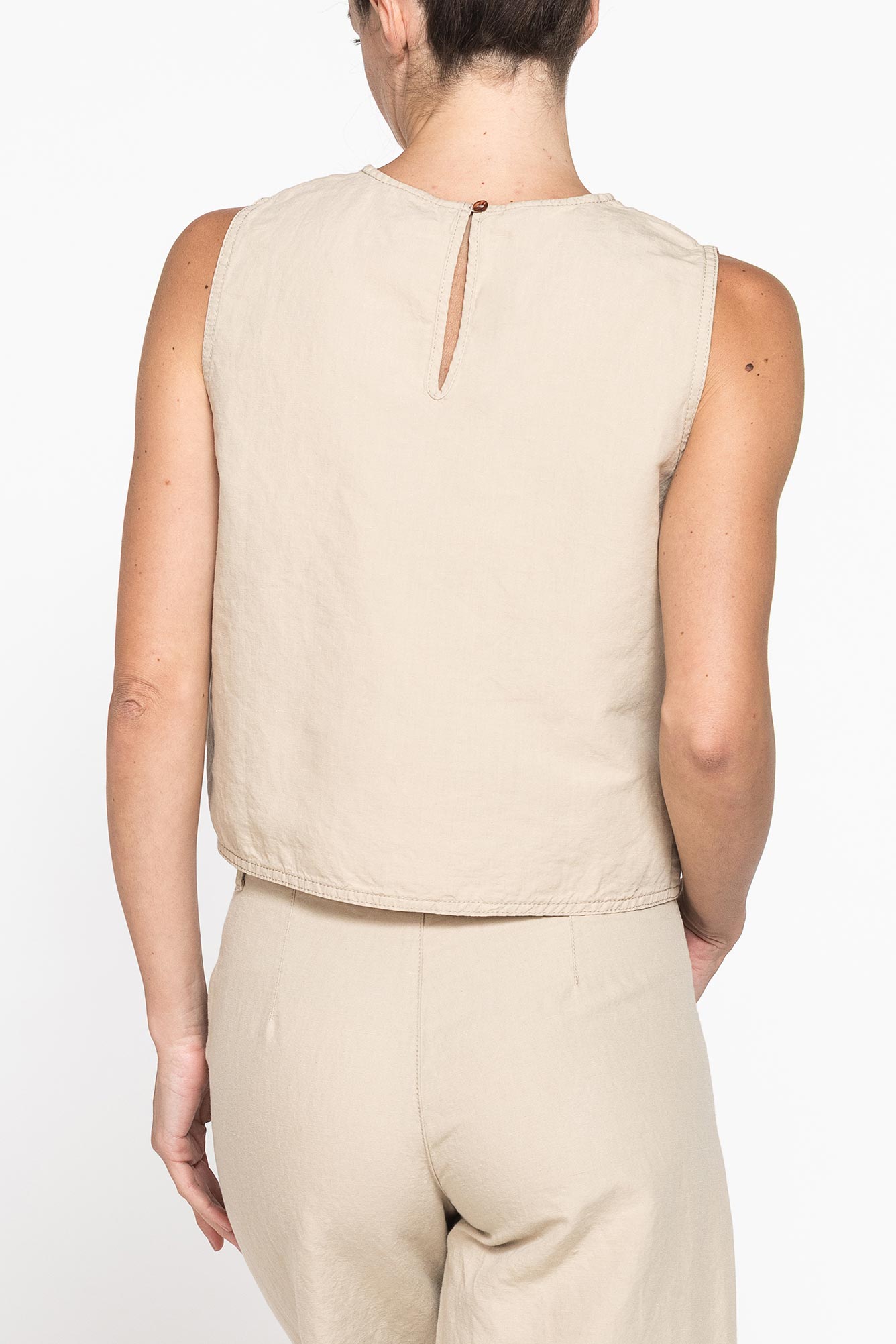 canotta comfort fit in lino cotone