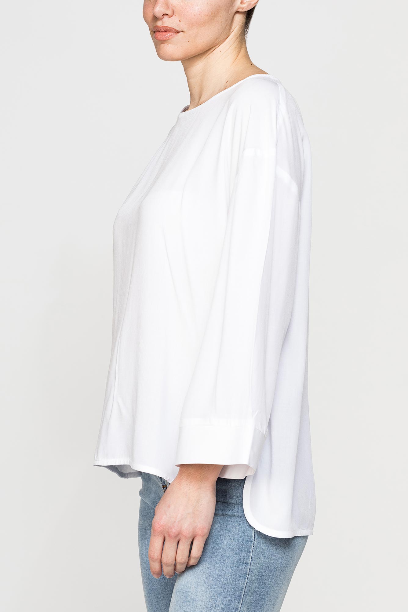 blusa girocollo oversize in viscosa