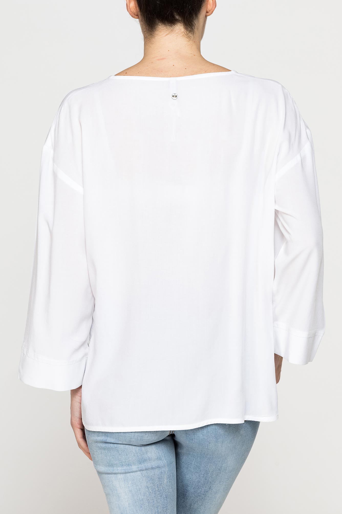 blusa girocollo oversize in viscosa