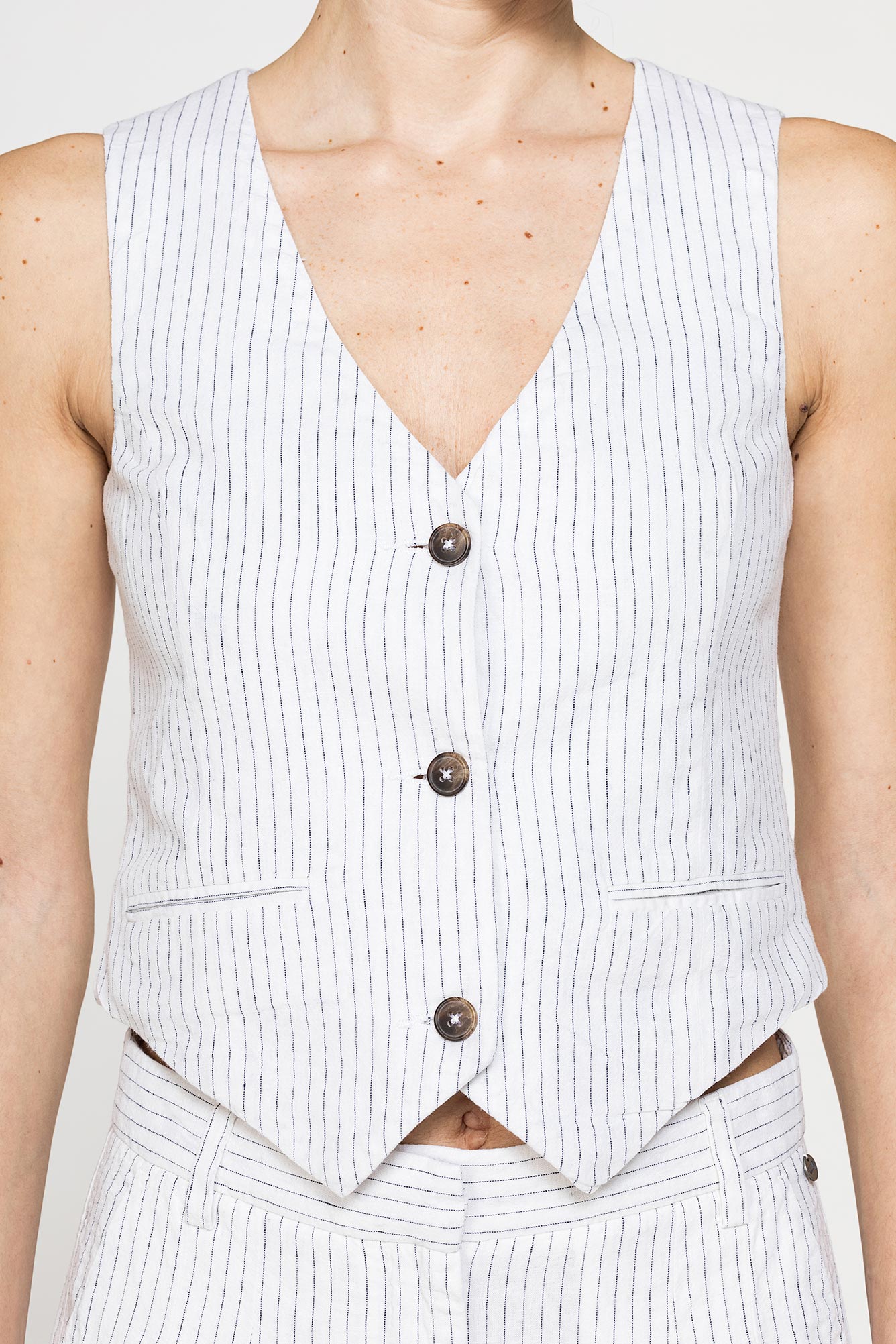 gilet in lino cotone