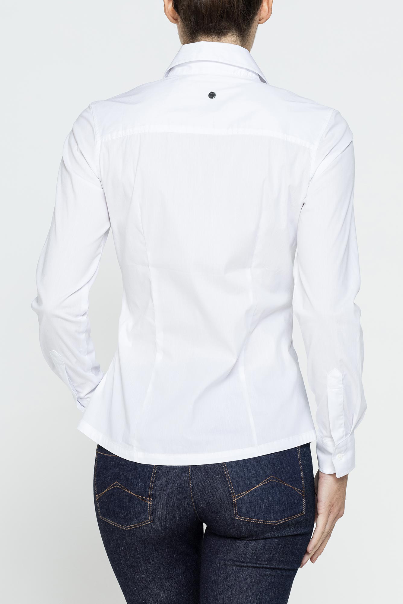 camicia sfiancata a maniche lunghe in popeline stretch