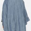 kimono in chambray con ricami