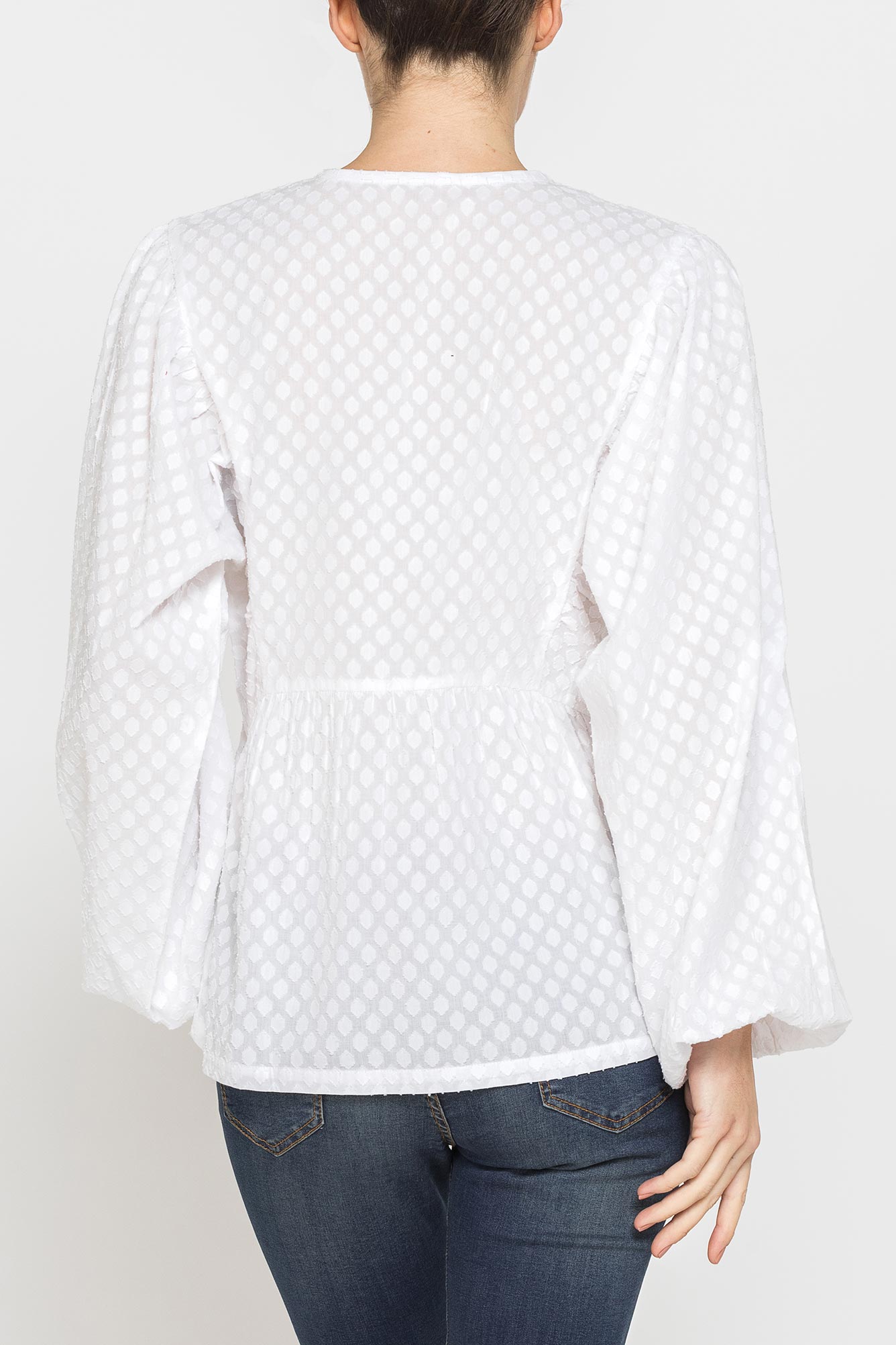 camicia ampia in cotone lavorato