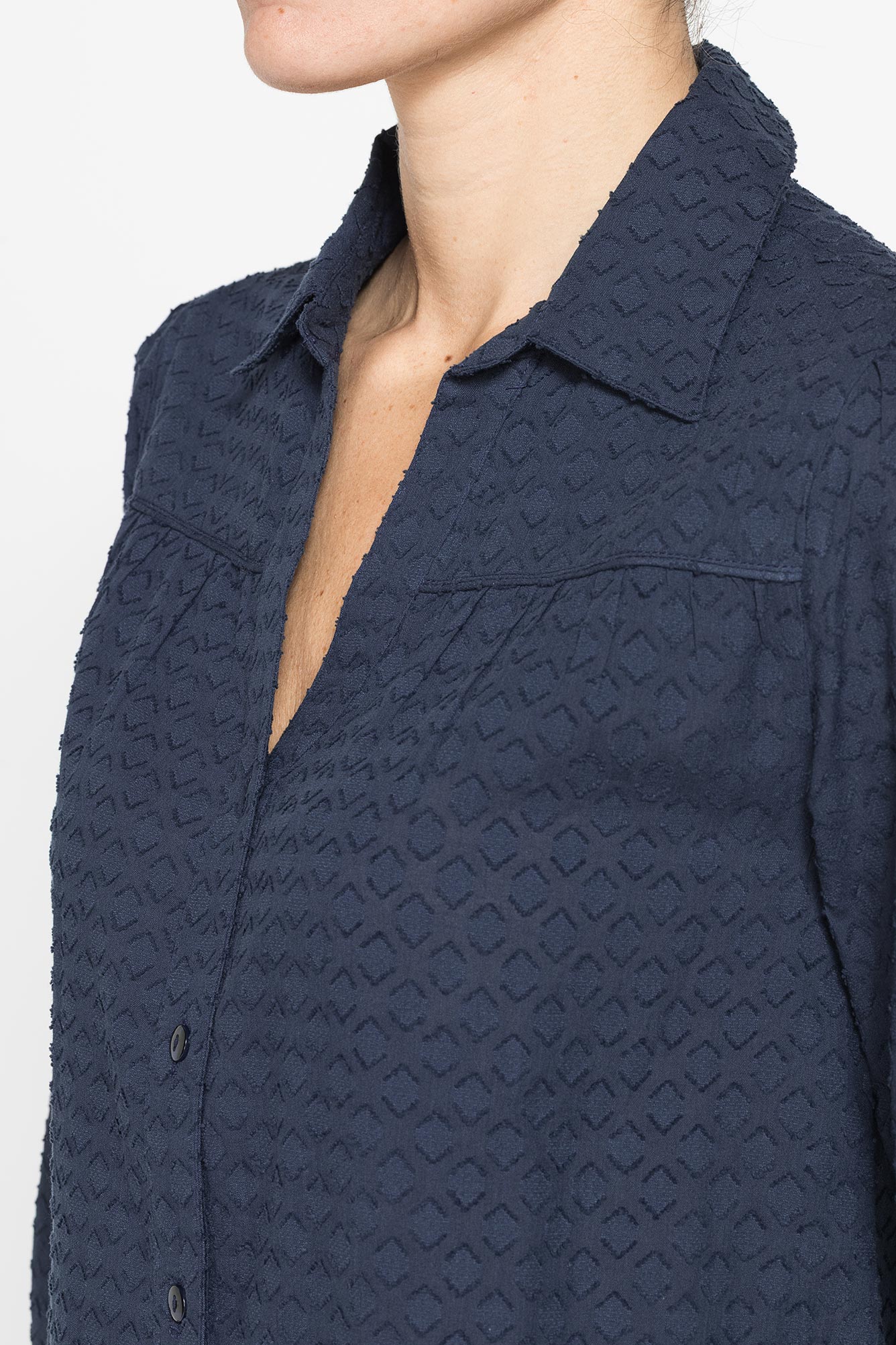 camicia ampia in voile di cotone