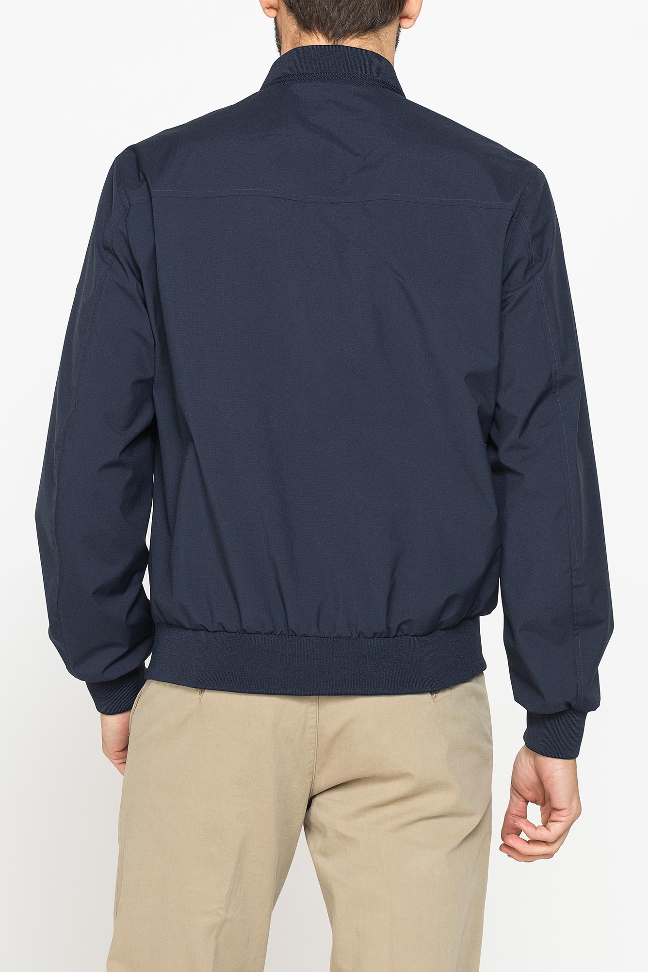 giubbino con elastico in vita e colletto in costina giubbino con elastico in vita e colletto in costina