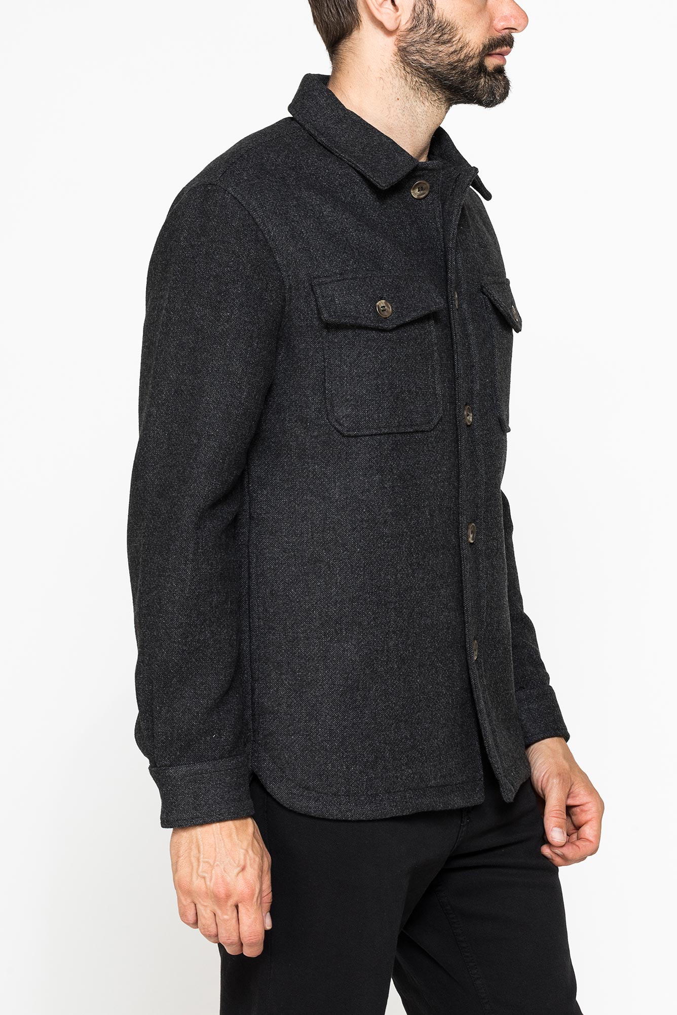 giacca camicia in tessuto pesante sfoderato