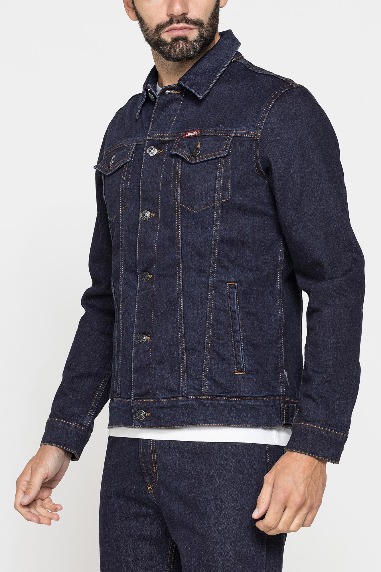 giacca di jeans da uomo mod. trucker in denim stretch