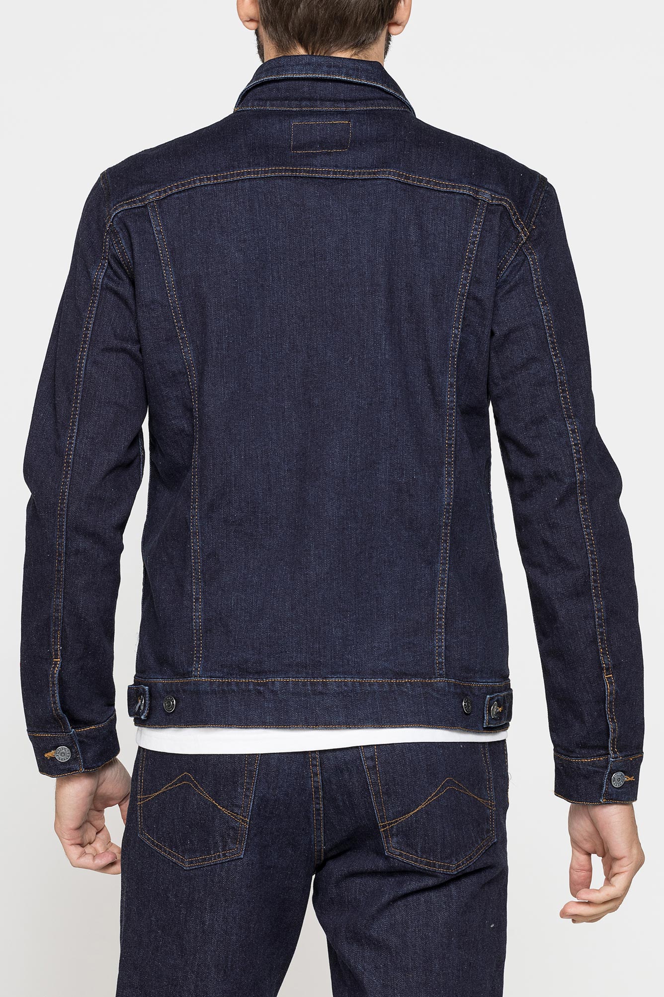 giacca di jeans da uomo mod. trucker in denim stretch