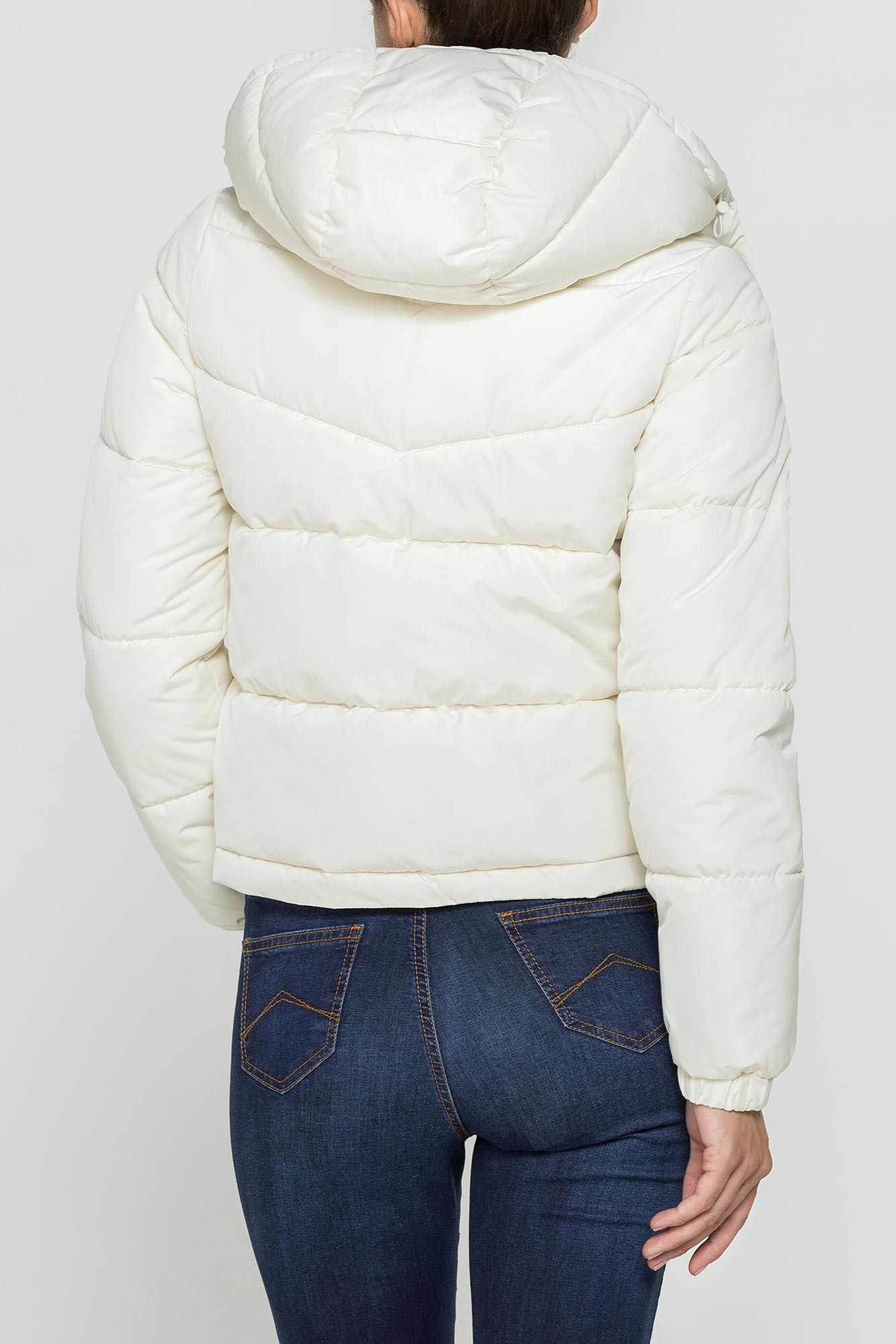 giubbino corto con cappuccio in tessuto opaco