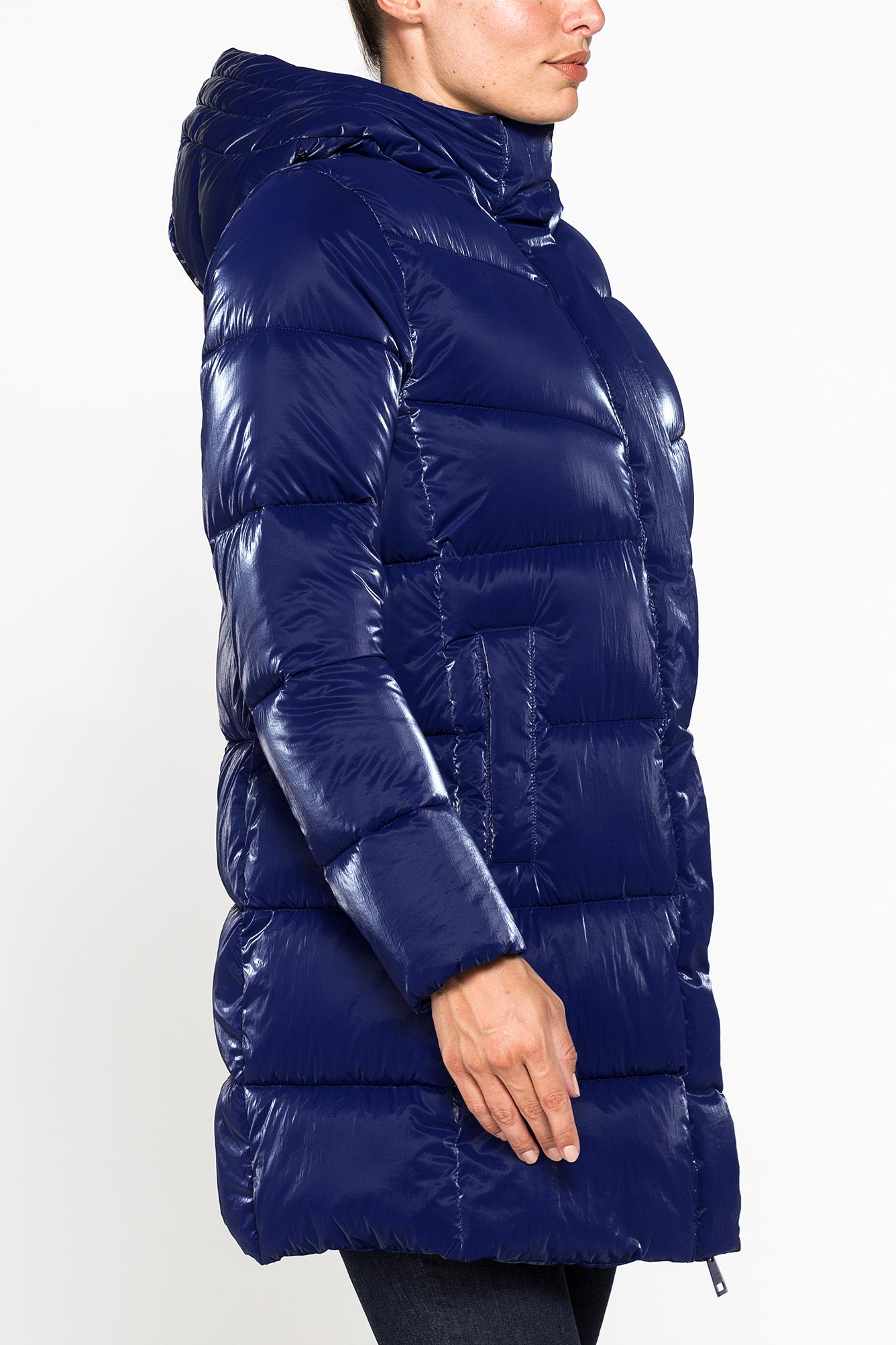 giaccone midi comfort fit in tessuto satinato giaccone midi comfort fit in tessuto satinato