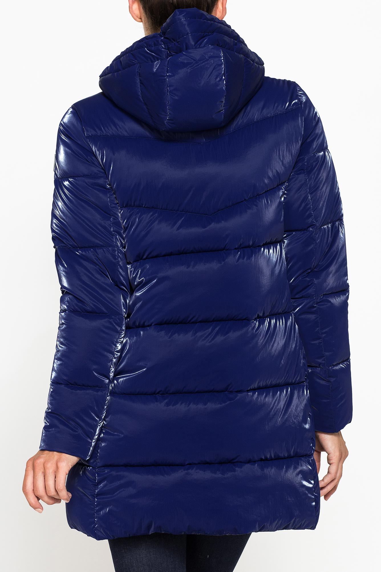 giaccone midi comfort fit in tessuto satinato giaccone midi comfort fit in tessuto satinato