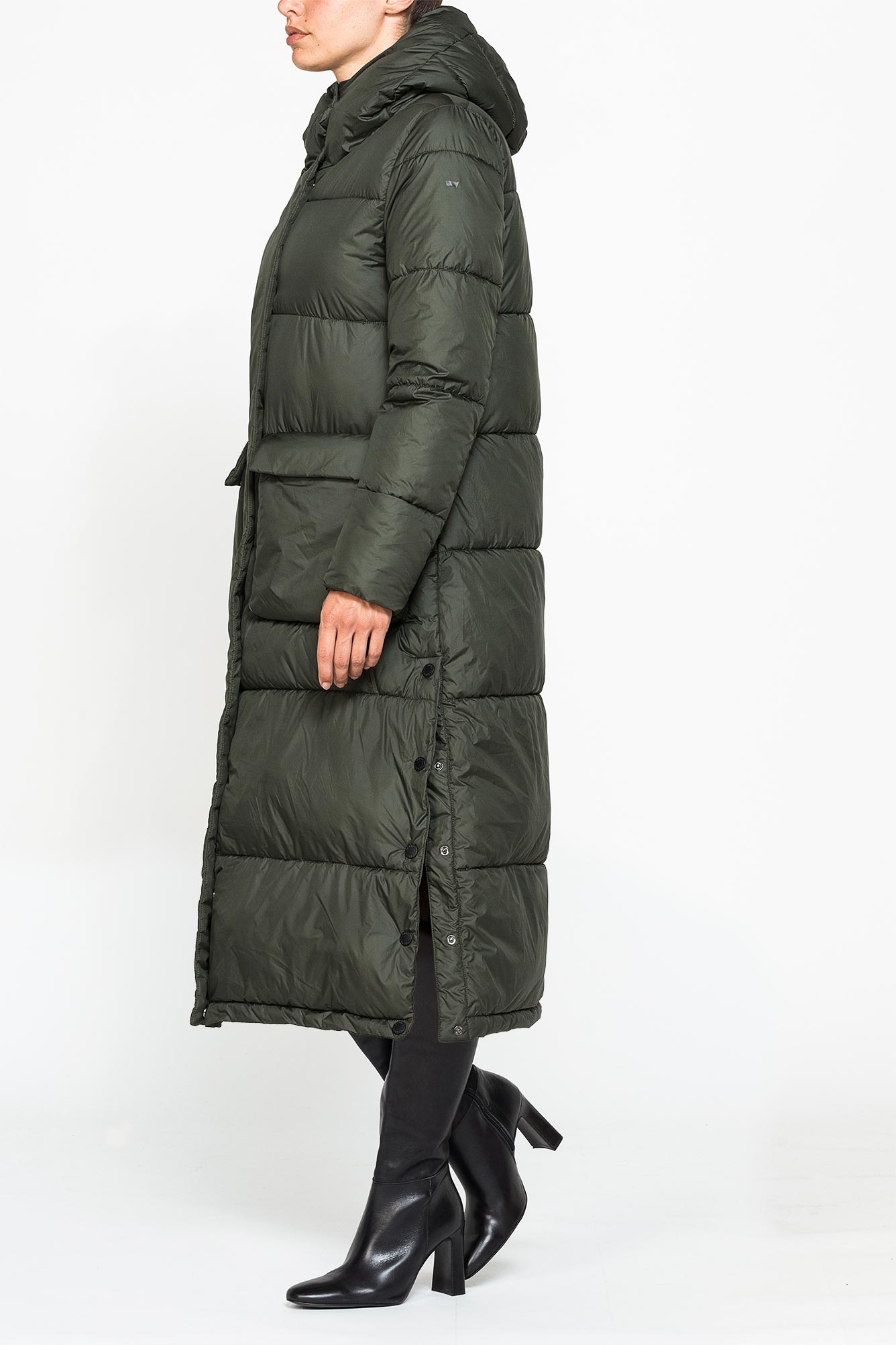 giaccone lungo comfort fit in tessuto opaco resistente all'acqua giaccone lungo comfort fit in tessuto opaco resistente all'acqua