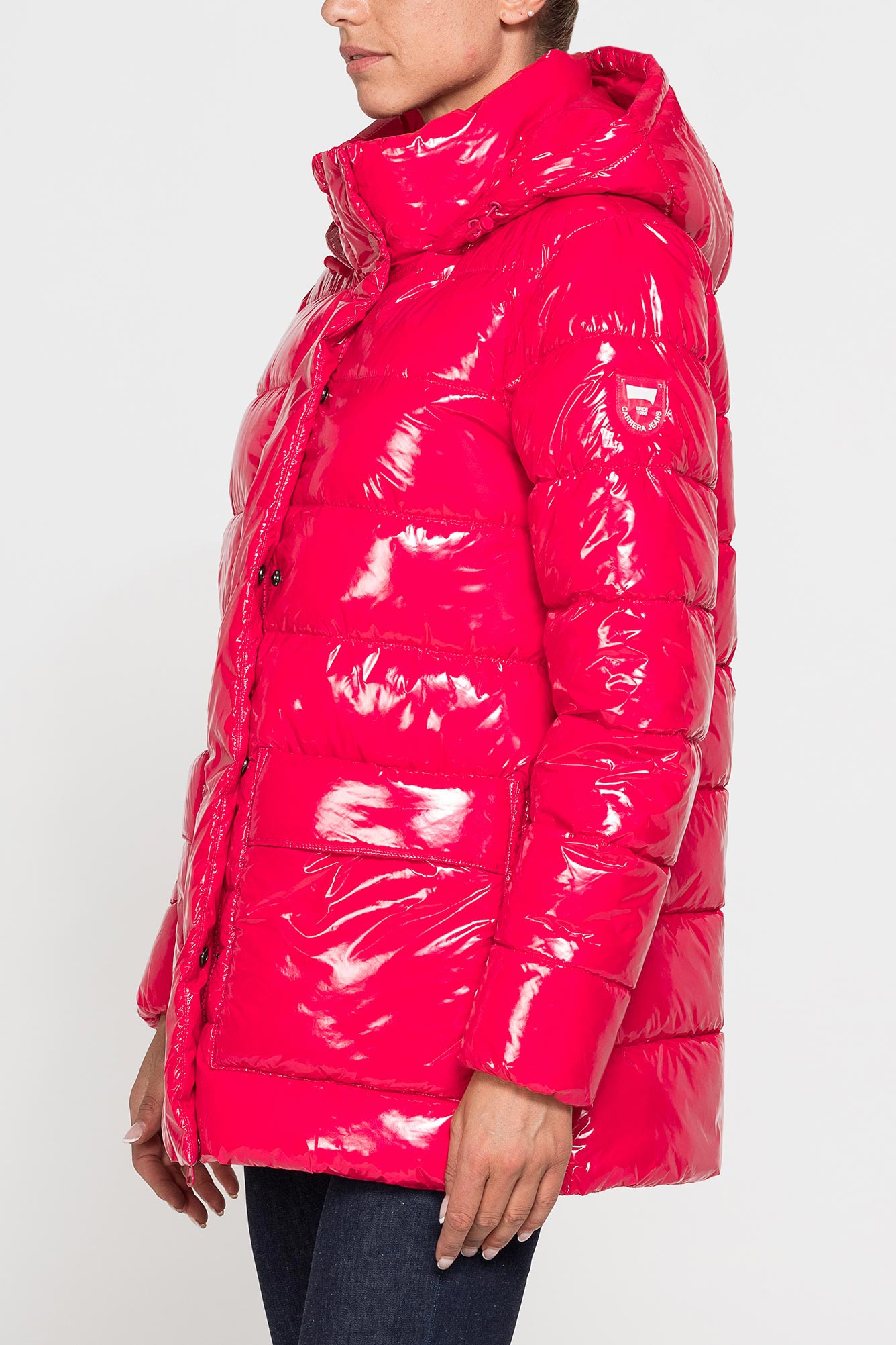 piumino con spacco fianchi