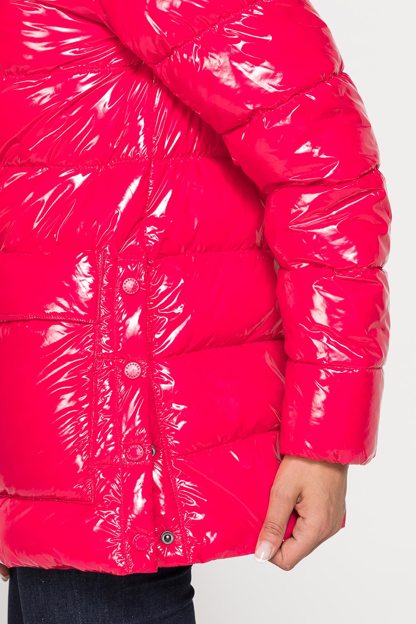 piumino con spacco fianchi