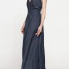 abito lungo con top incrociato in denim leggero 7oz abito lungo con top incrociato in denim leggero 7oz