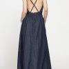 abito lungo con top incrociato in denim leggero 7oz abito lungo con top incrociato in denim leggero 7oz