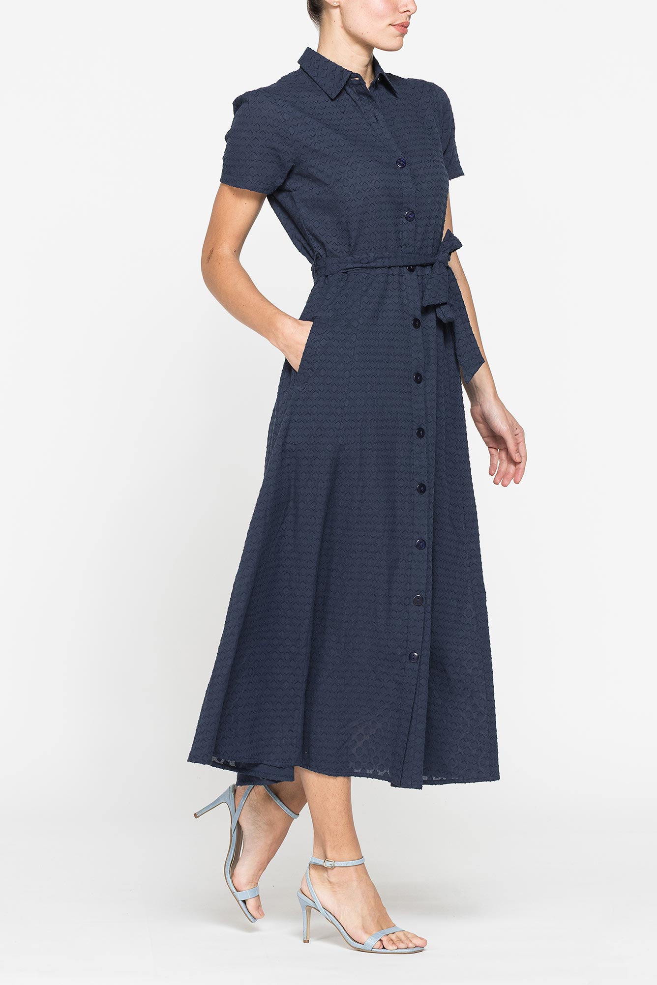 abito midi in voile di cotone abito midi in voile di cotone