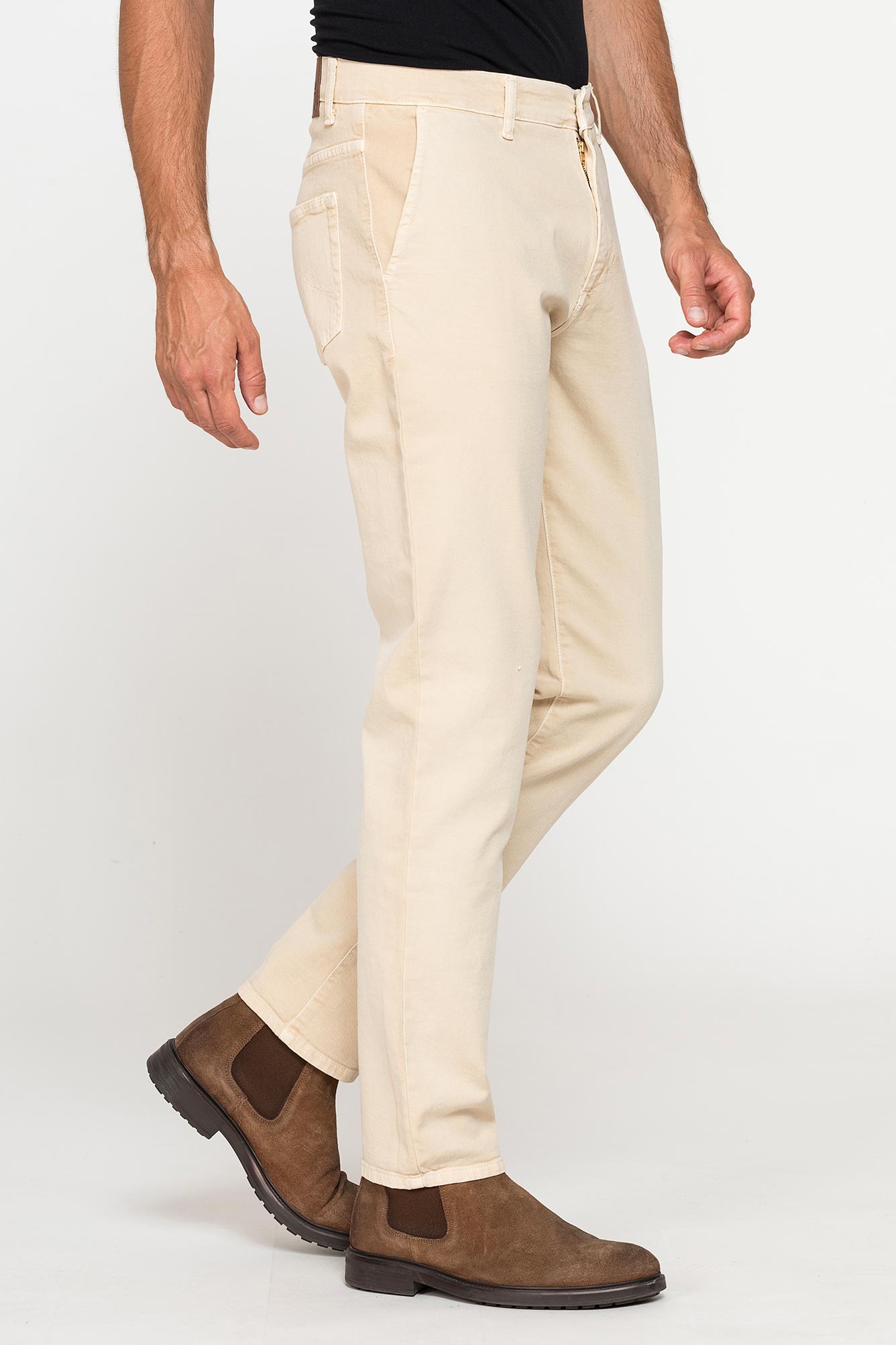 pantalone bull denim color con tasche all’americana pantalone bull denim color con tasche all’americana