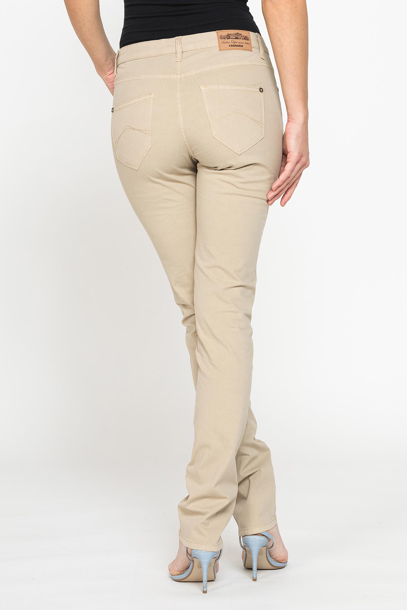 pantalone colorato in tela stretch.