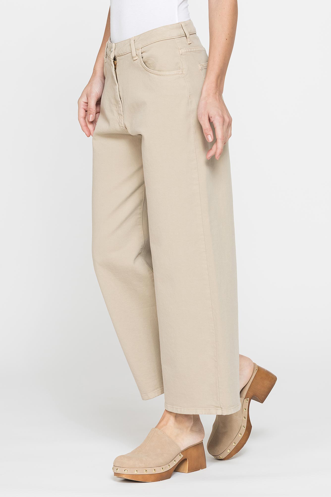 pantalone culotte in bull denim stretch.