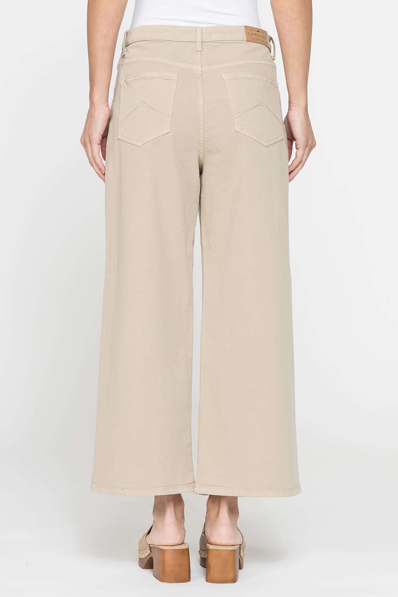 pantalone culotte in bull denim stretch.