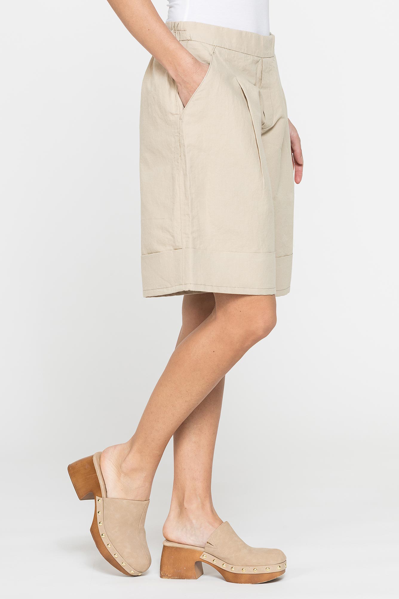 bermuda in misto lino comfort fit