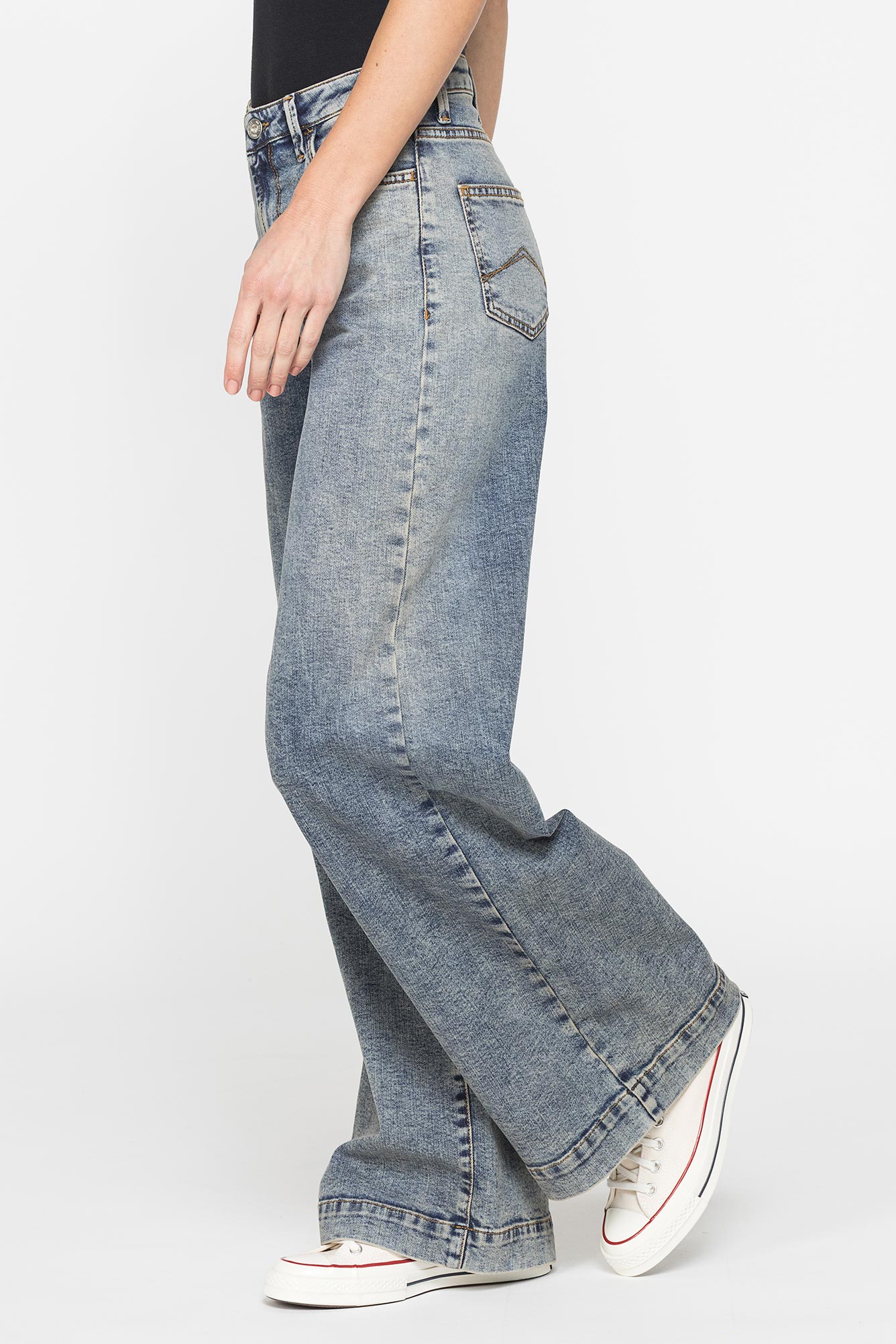 jeans a palazzo in demim stretch 12oz. comfort fit