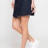 minigonna asimmetrica in denim stretch 12oz