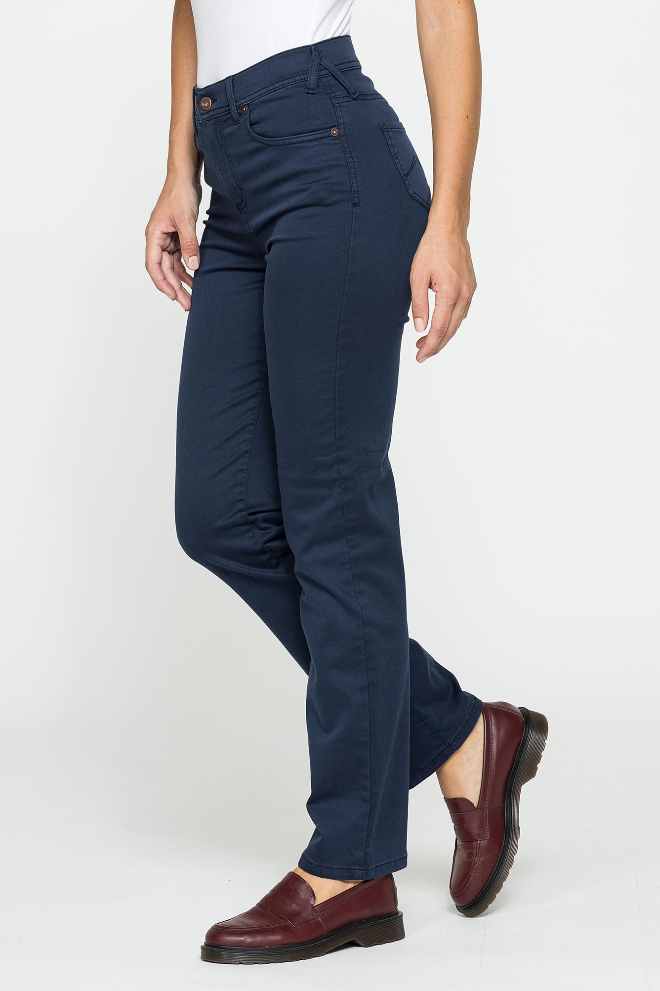 pantalone cinque tasche con gamba dritta in raso di cotone super stretch 9,8oz