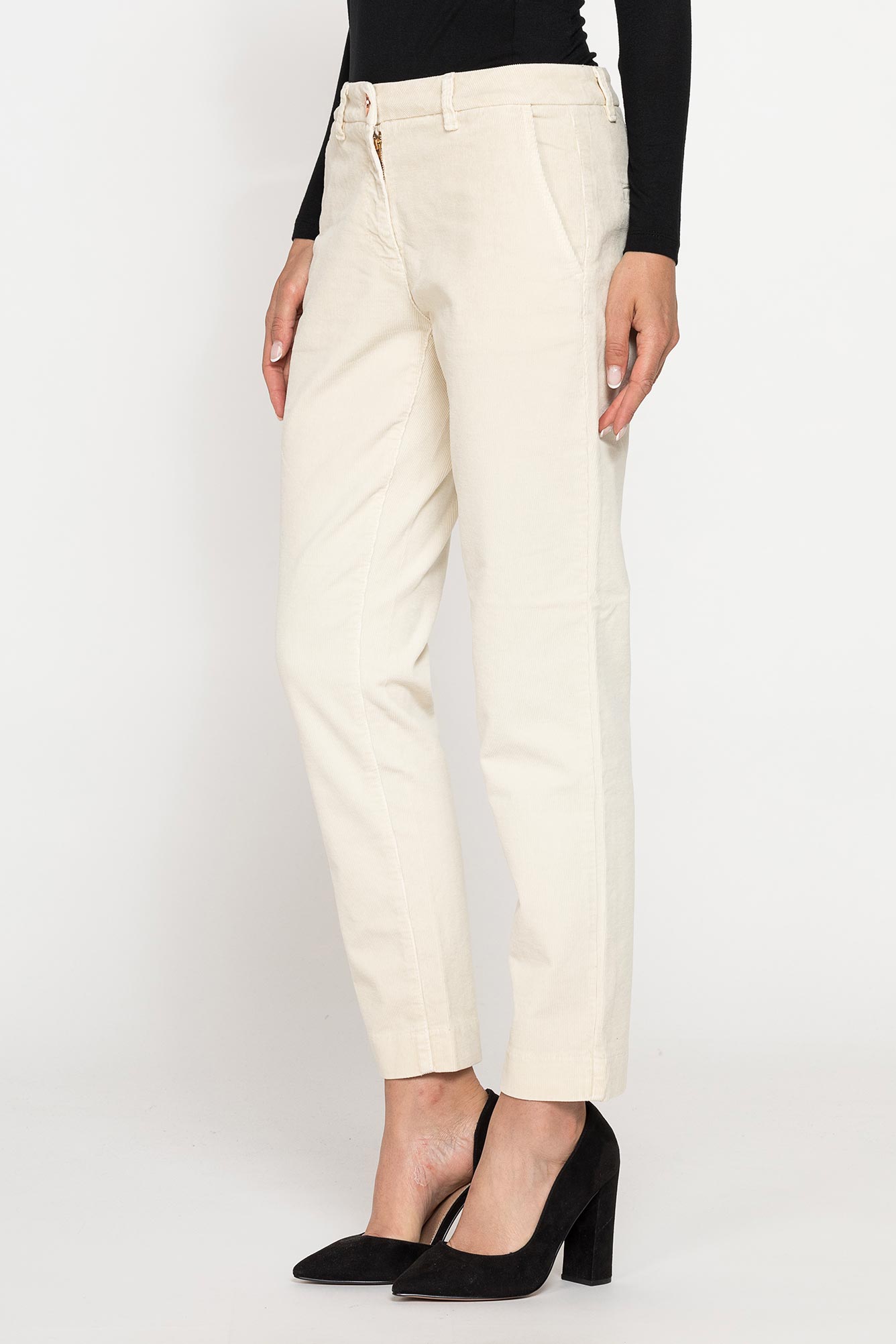 pantalone chinos in velluto stretch