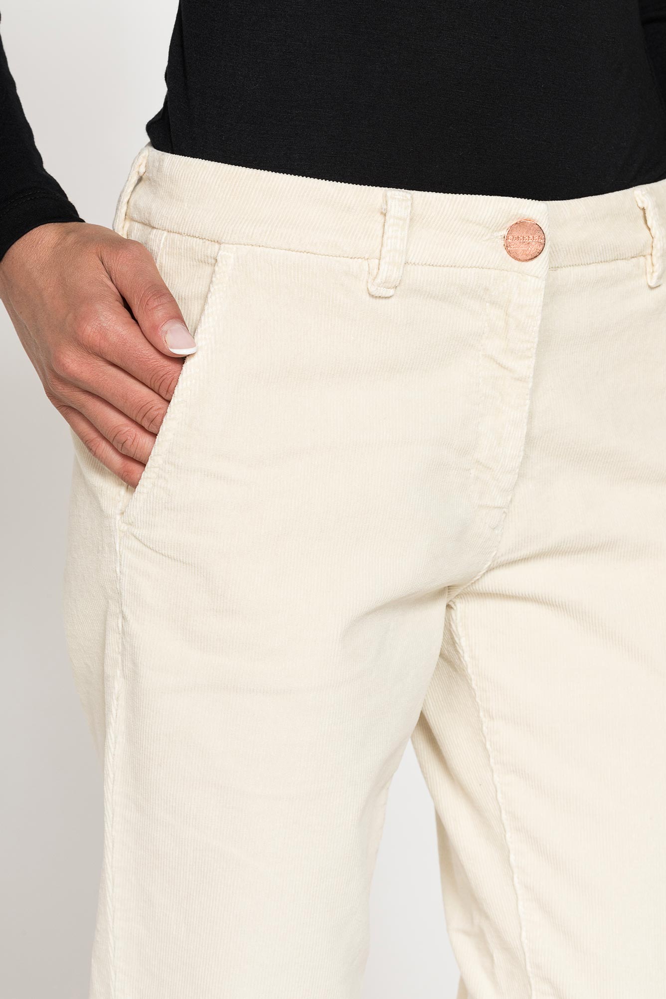 pantalone chinos in velluto stretch