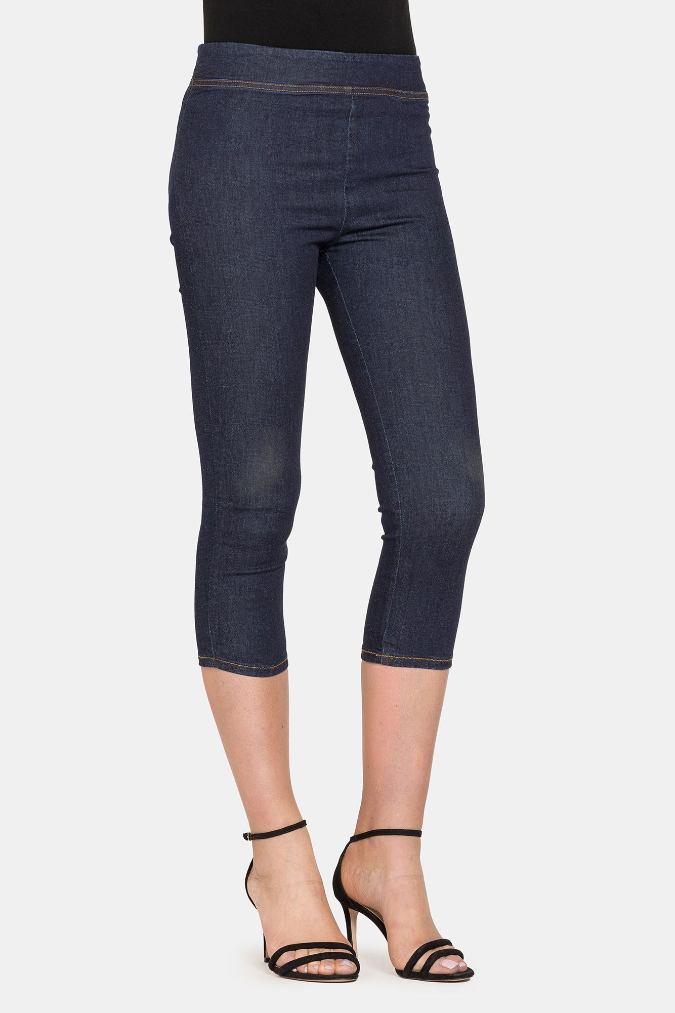 legg jeans donna effetto perfetto modello pinocchietto in denim