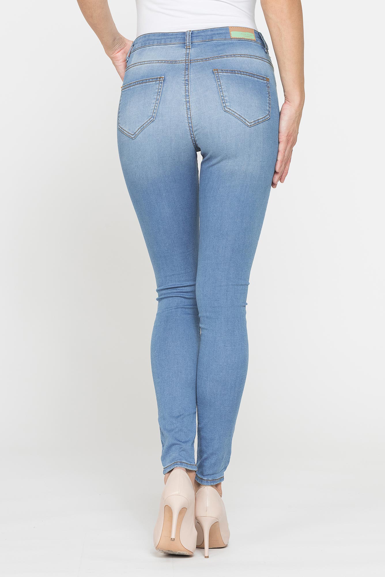 legg jeans donna 5 tasche con zip