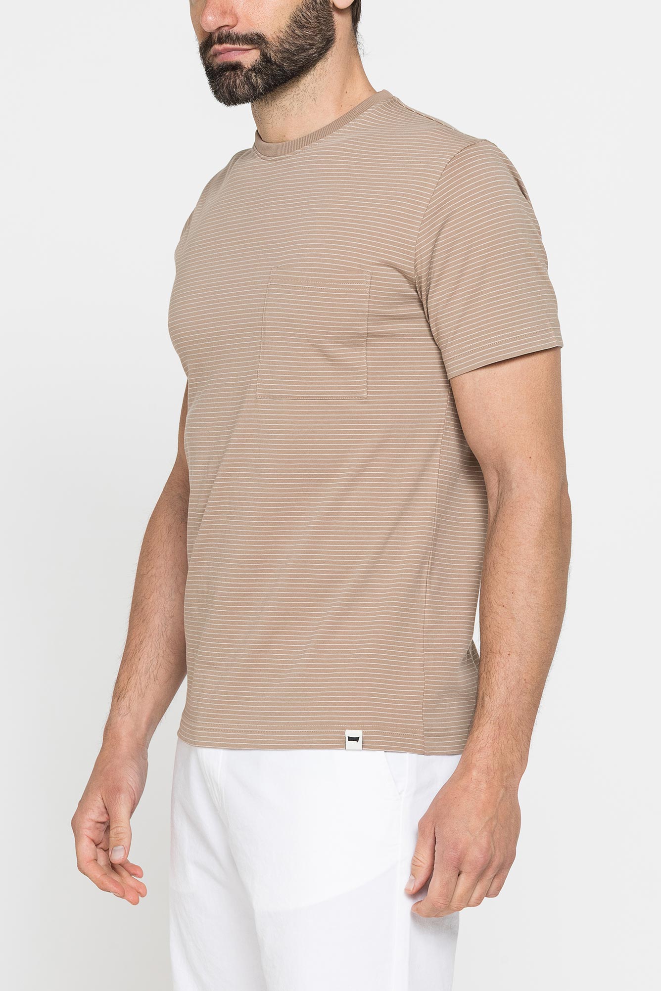 t shirt estiva in cotone con fantasia a righe