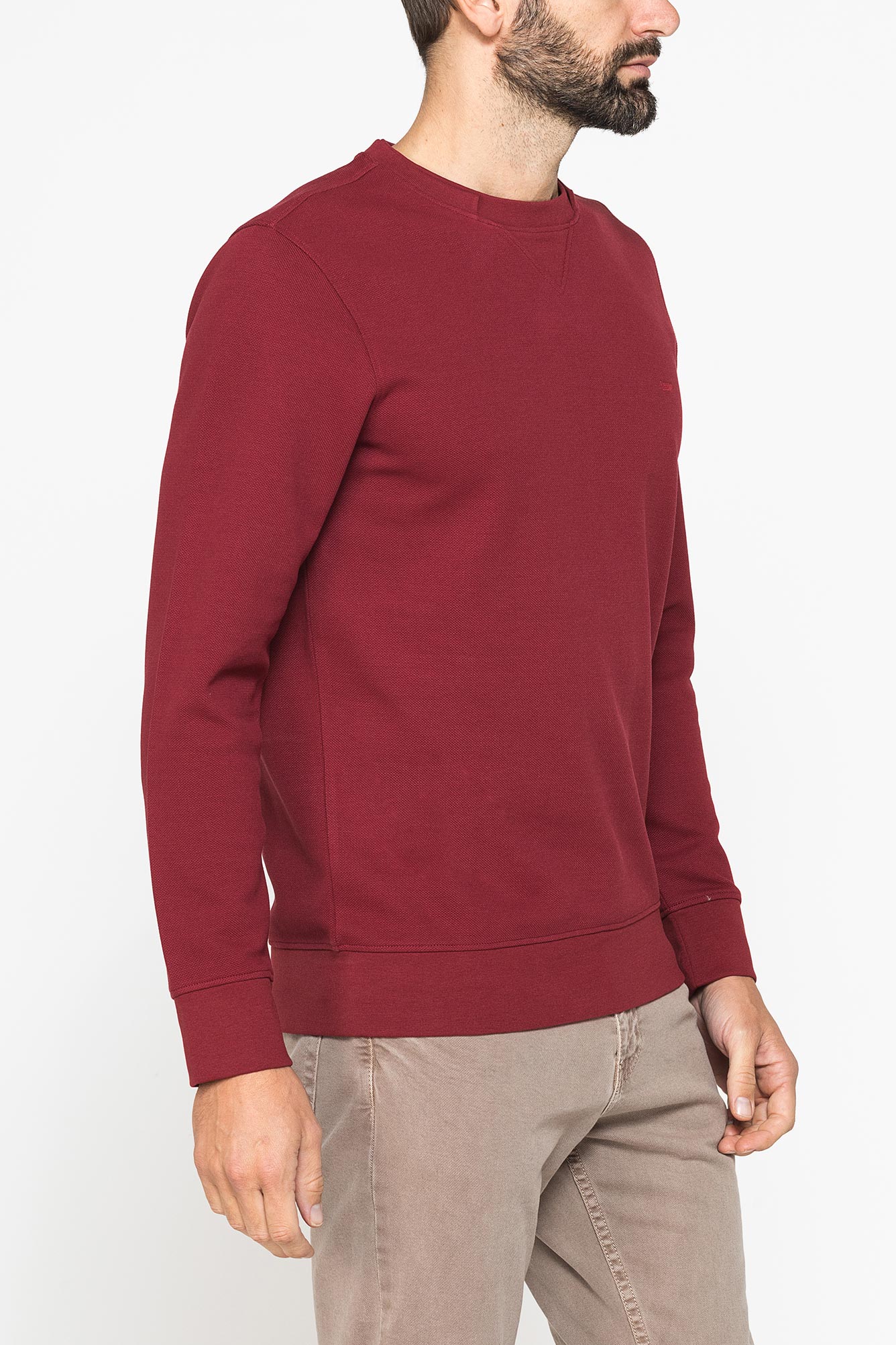 felpa casual girocollo in piquet da uomo