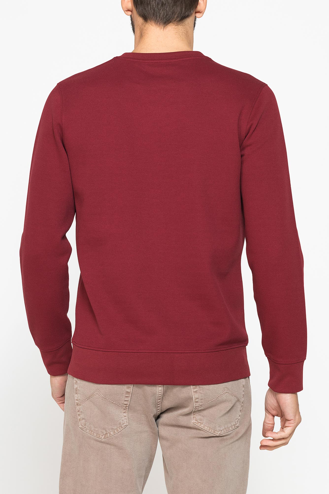 felpa casual girocollo in piquet da uomo