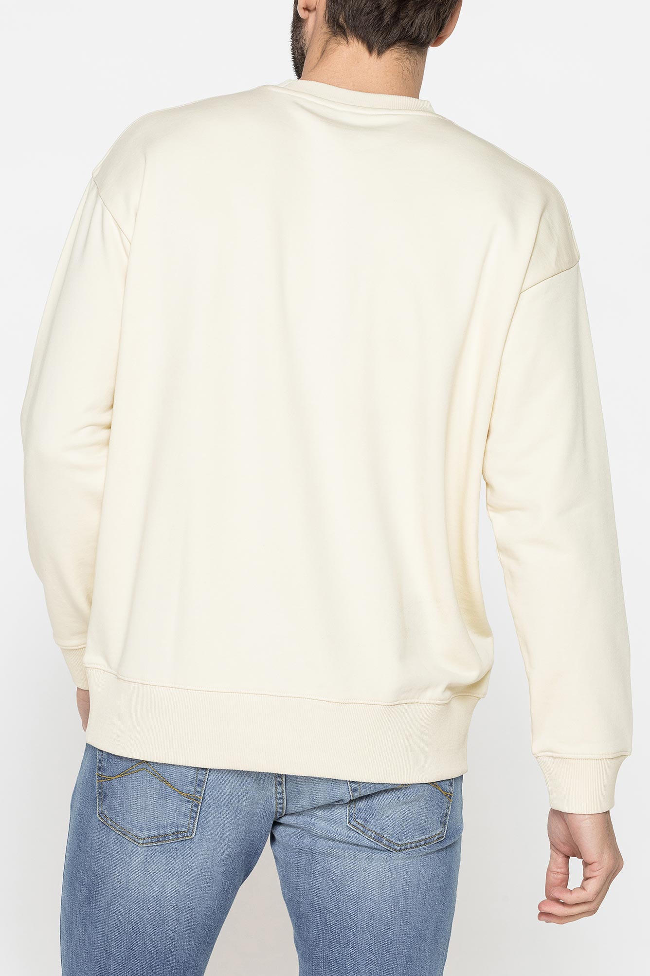 felpa leggera girocollo manica lunga vestibilita' over con stampa felpa leggera girocollo manica lunga vestibilita' over con stampa