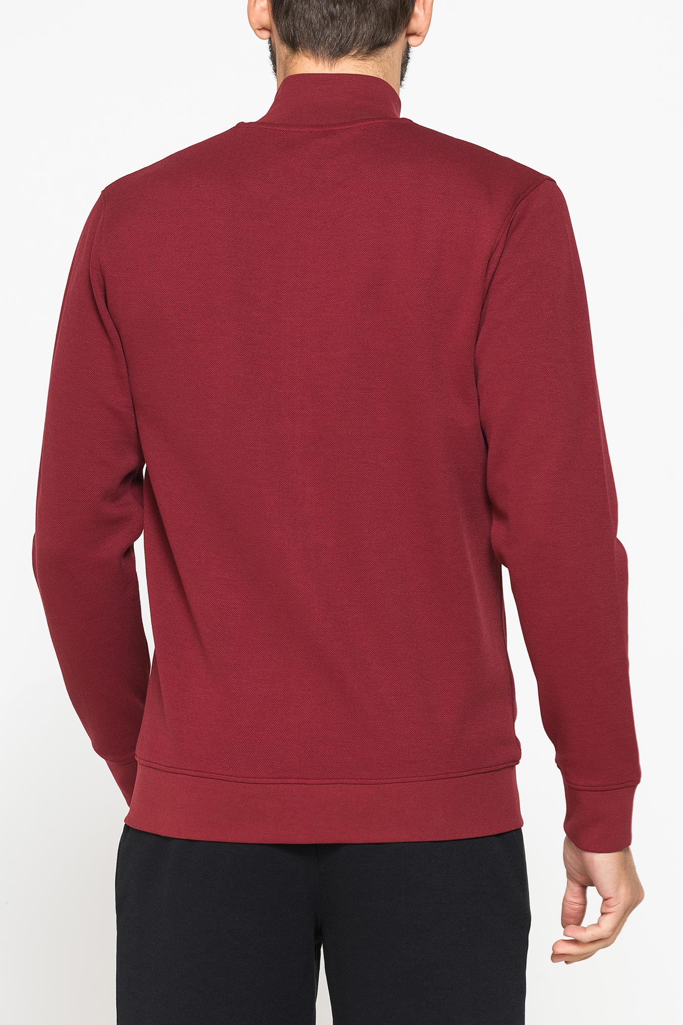 felpa casual full zip in piquet con tasche