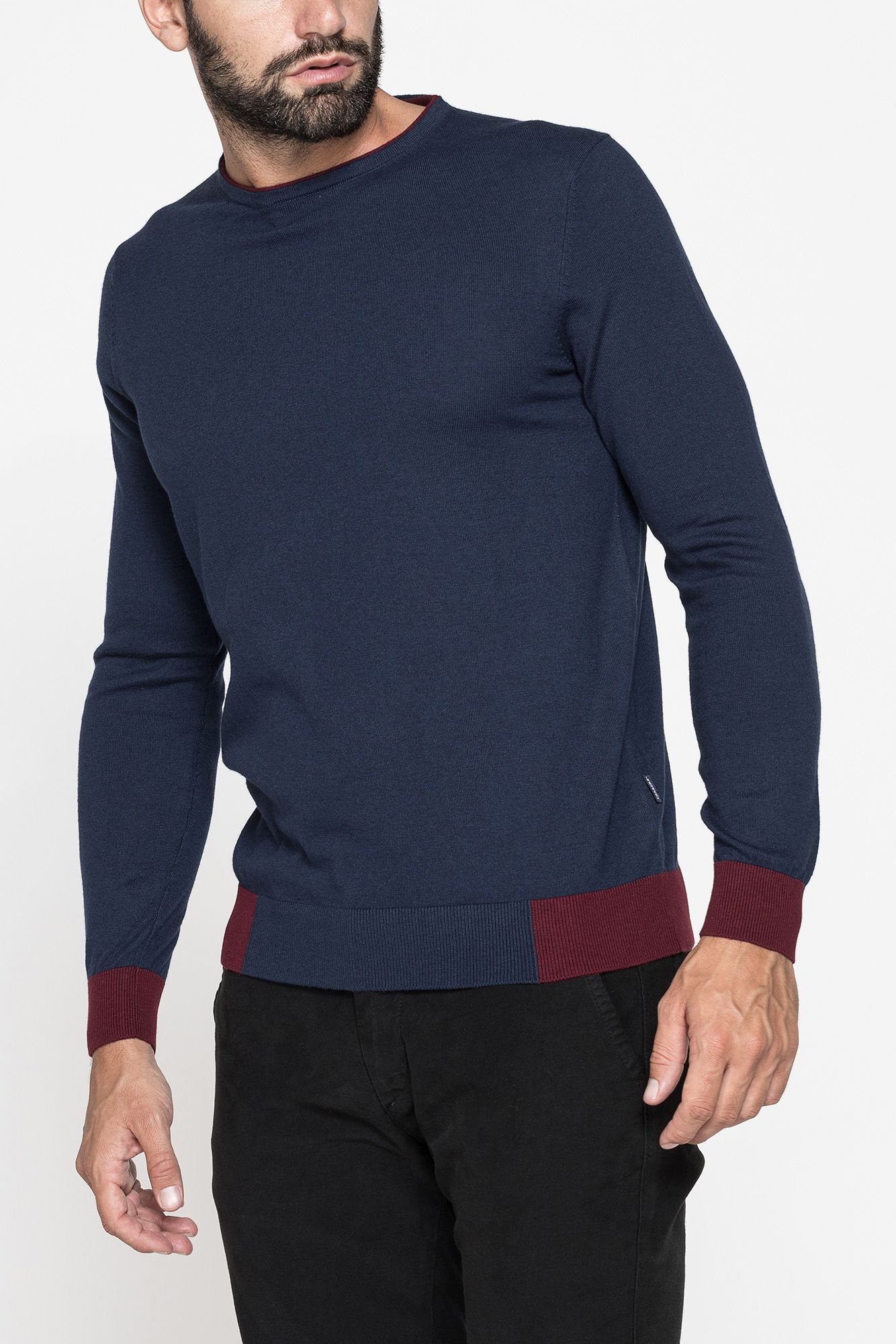 maglia girocollo misto cotone/cashmere