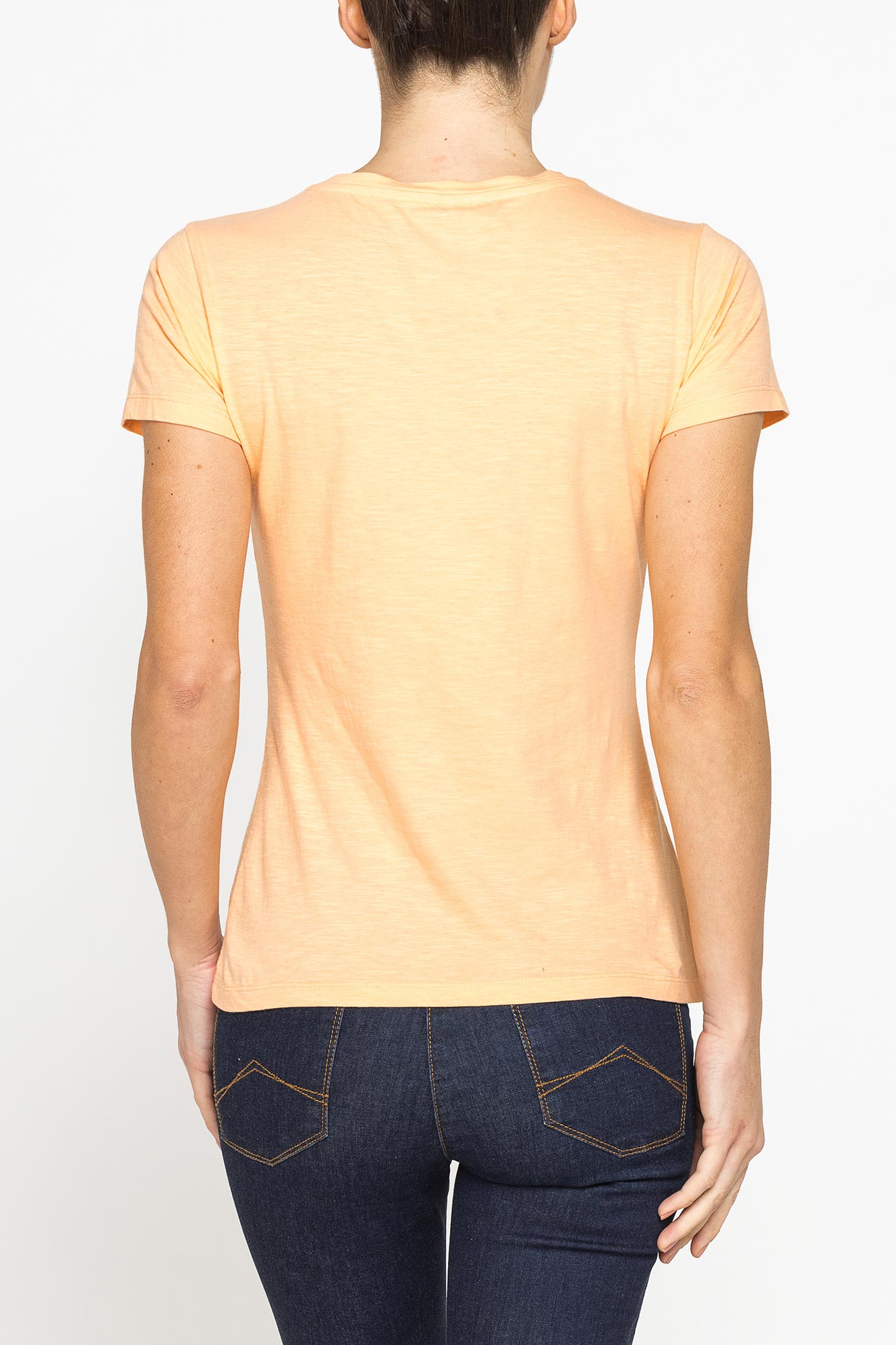 t shirt con stampa in jersey slub di puro cotone