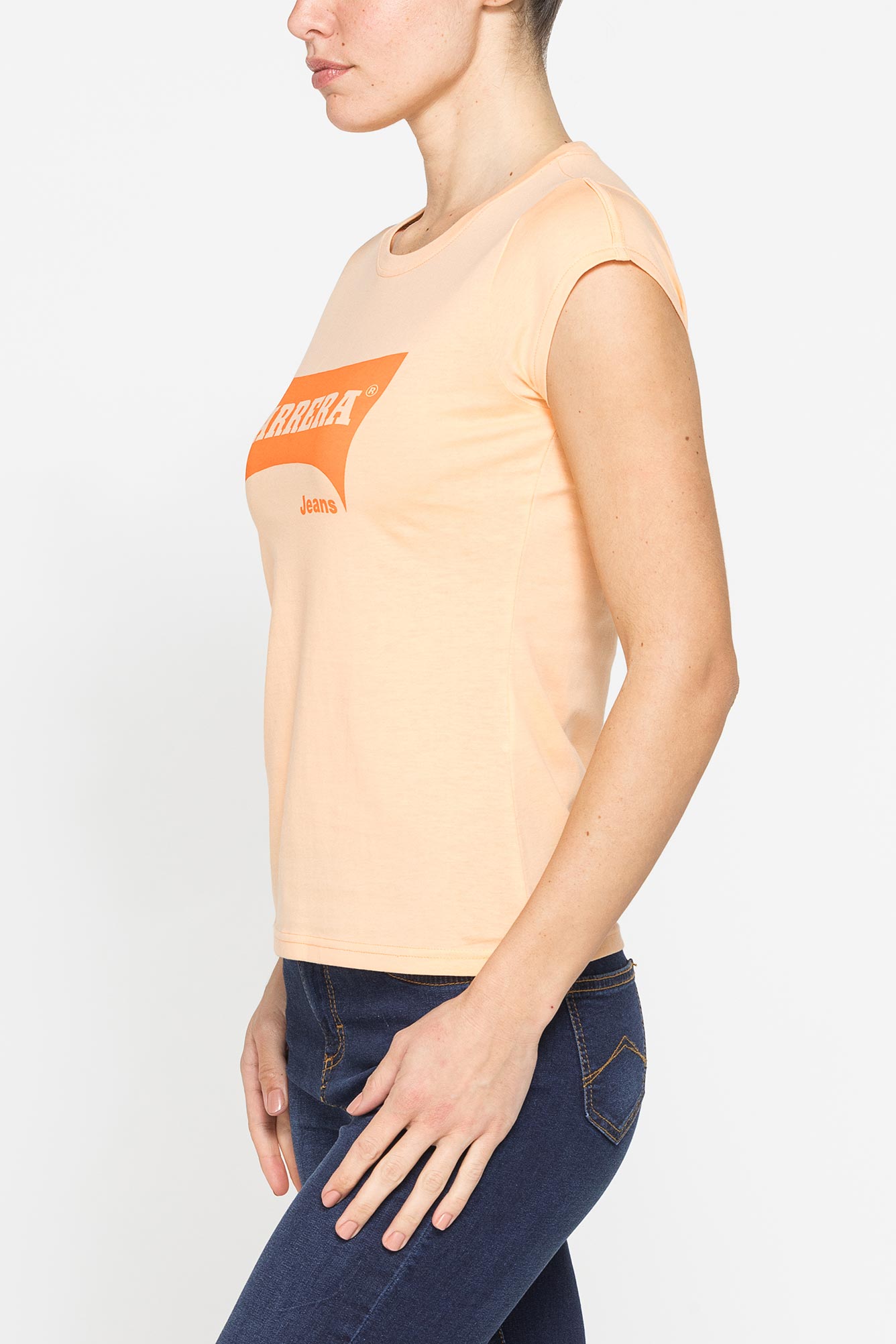 t shirt girocollo in cotone con stampa new logo carrera