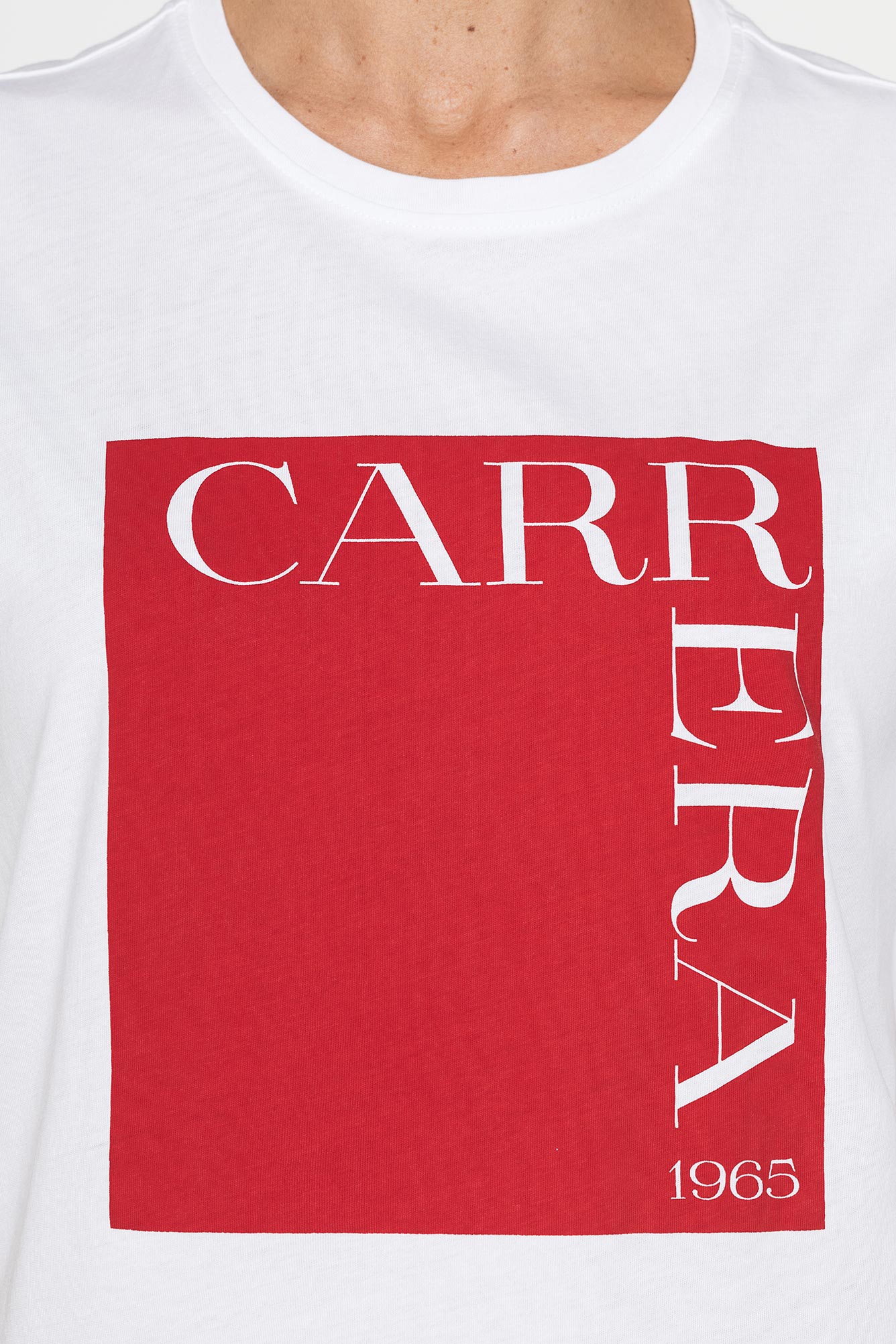 t shirt girocollo in cotone con stampa new logo carrera