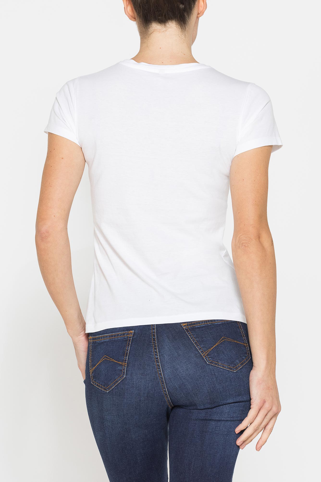 t shirt girocollo con stampa carrera in jersey di puro cotone t shirt girocollo con stampa carrera in jersey di puro cotone