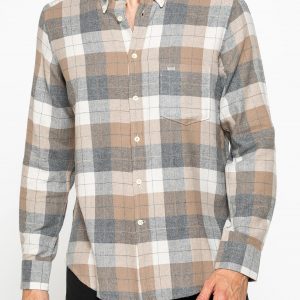 CAMICIA FANTASIA IN FLANELLA LEGGERA CON PREGIATO FILATO MELANGE