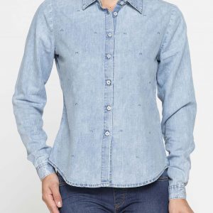 CAMICIA IN DENIM LEGGERO CON STRASS