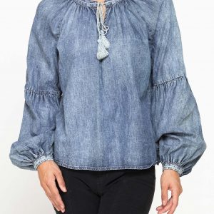 BLUSA IN DENIM LEGGERO STILE GYPSY