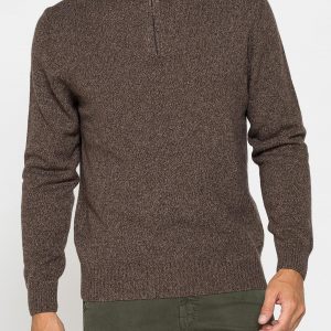 MAGLIA A MEZZA ZIP REALIZZATA IN LAMBSWOOL