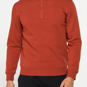 FELPA COLLO ALTO A MEZZA ZIP E INTERNO FELPATO